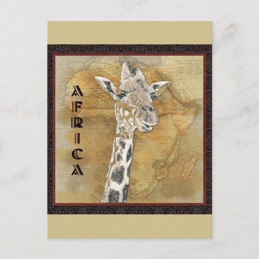  Giraffe Afrika reiskaart Briefkaart (Voorkant)