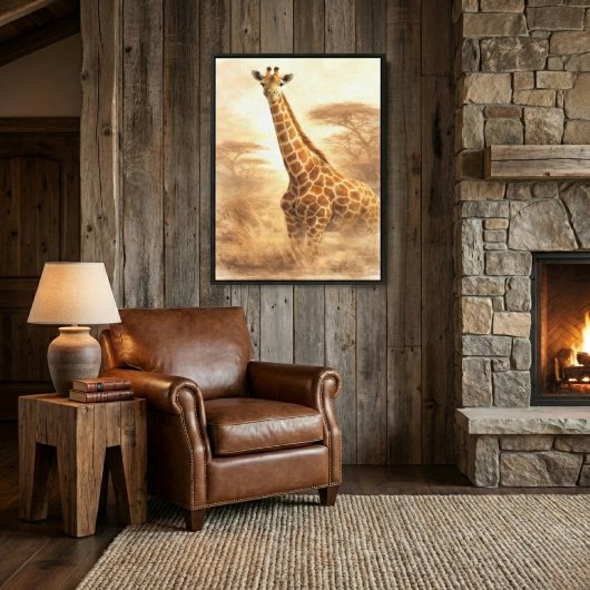 Giraffe — Afrikaanse hoogten Canvas Afdruk