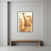 Giraffe — Afrikaanse hoogten Canvas Afdruk