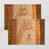 Giraffe Afrikaanse Safari Bruiloft RSVP Antwoordka (Voorkant / Achterkant)