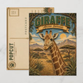Giraffe Afrikaanse Savanne POPCUT Briefkaart (Voorkant / Achterkant)