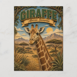 Giraffe Afrikaanse Savanne POPCUT Briefkaart