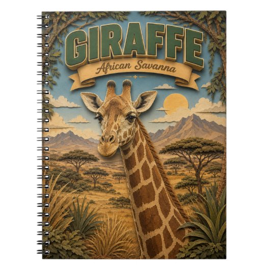 Giraffe Afrikaanse Savanne POPCUT Notitieboek (Voorkant)