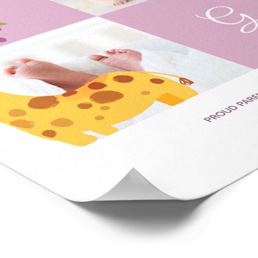 Giraffe Alphabet Monogram Cute Baby shower Poster (Hoek)