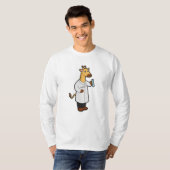 Giraffe als arts met testbuis t-shirt (Voorkant volledig)