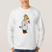 Giraffe als arts met testbuis t-shirt (Voorkant)