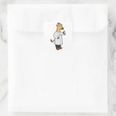 Giraffe als arts met testbuis vierkante sticker (Tas)