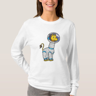 Giraffe als astronaut in de glazen sfeer t-shirt