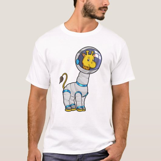 Giraffe als astronaut in de glazen sfeer t-shirt (Voorkant)