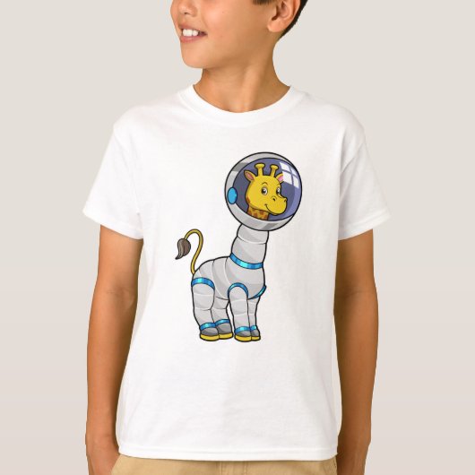 Giraffe als astronaut in de glazen sfeer t-shirt (Voorkant)