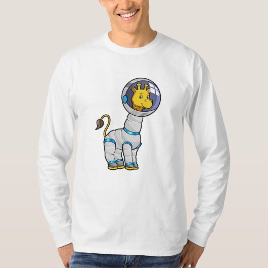 Giraffe als astronaut in de glazen sfeer t-shirt (Voorkant)