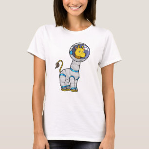 Giraffe als astronaut in de glazen sfeer t-shirt