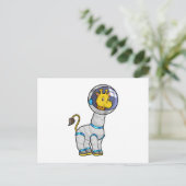 Giraffe als astronaut in glazen bol briefkaart (Staand voorkant)