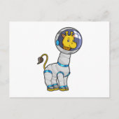 Giraffe als astronaut in glazen bol briefkaart (Voorkant)