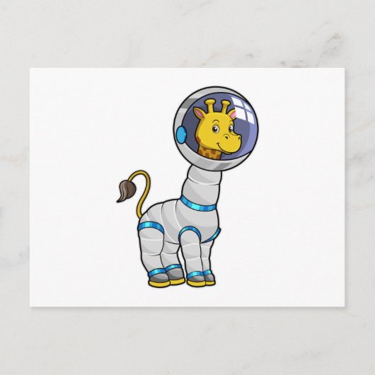 Giraffe als astronaut in glazen bol briefkaart (Voorkant)