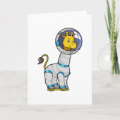 Giraffe als astronaut in glazen bol kaart (Voorkant)