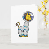 Giraffe als astronaut in glazen bol kaart (Gele Bloem)