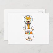 Giraffe als astronaut in kostuum briefkaart (Voorkant / Achterkant)