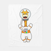 Giraffe als astronaut in kostuum fleece deken (Voorkant)