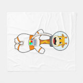 Giraffe als astronaut in kostuum fleece deken (Voorkant (Horizontaal))
