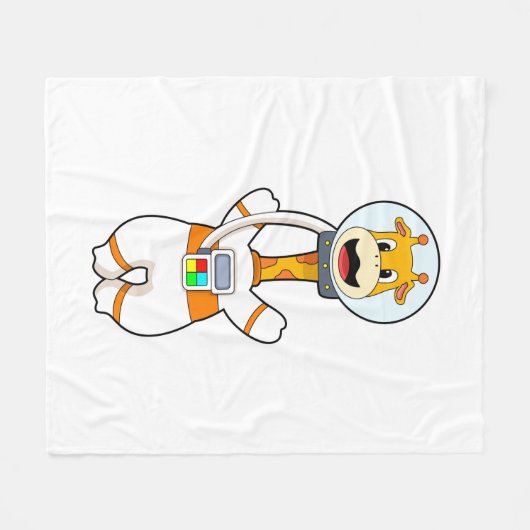 Giraffe als astronaut in kostuum fleece deken (Voorkant (Horizontaal))