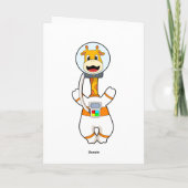 Giraffe als astronaut in kostuum kaart (Achterkant)