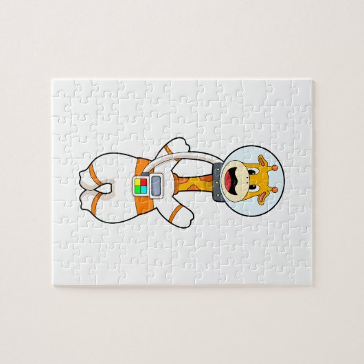 Giraffe als astronaut in kostuum legpuzzel (Horizontaal)