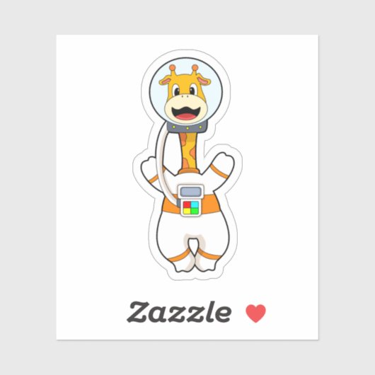 Giraffe als astronaut in kostuum sticker (Vel)