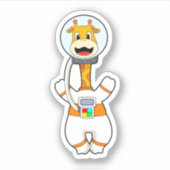Giraffe als astronaut in kostuum sticker (Voorkant)