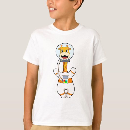 Giraffe als astronaut in kostuum t-shirt (Voorkant)