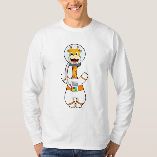 Giraffe als astronaut in kostuum t-shirt (Voorkant)