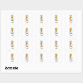 Giraffe als astronaut in kostuum vierkante sticker (Vel)