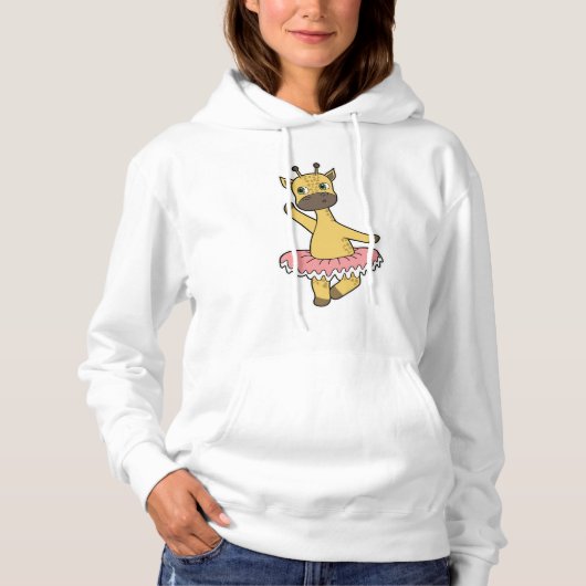 Giraffe als Ballerina bij Ballet met Skirt Hoodie (Voorkant)