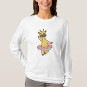 Giraffe als Ballerina bij Ballet met Skirt T-shirt (Voorkant)