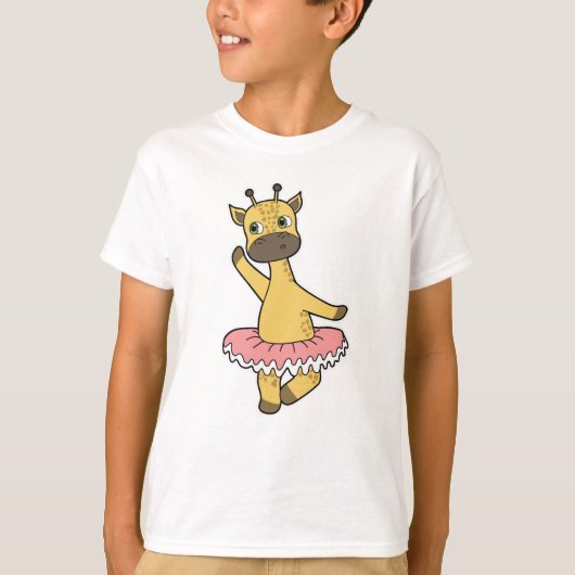 Giraffe als Ballerina bij Ballet met Skirt T-shirt (Voorkant)