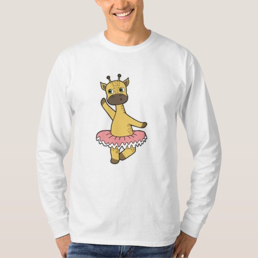 Giraffe als Ballerina bij Ballet met Skirt T-shirt (Voorkant)