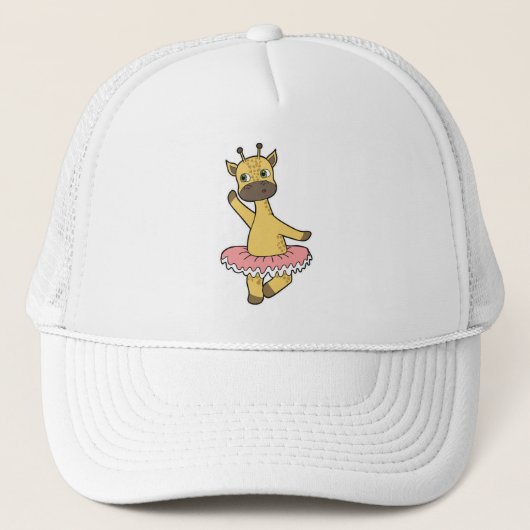 Giraffe als Ballerina bij Ballet met Skirt Trucker Pet (Voorkant)