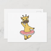 Giraffe als ballerina op ballet met rok briefkaart (Voorkant / Achterkant)