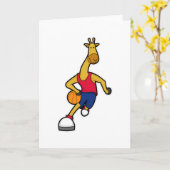 Giraffe als Basketball-speler met Basketball Kaart (Gele Bloem)