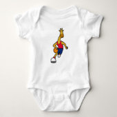 Giraffe als Basketball-speler met Basketball Romper (Voorkant)