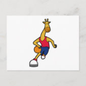 Giraffe als basketballspeler met basketbal briefkaart (Voorkant)