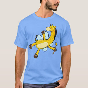 Giraffe als Bee met Wings en Magische Wand T-shirt