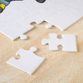 Giraffe als boer met Pitchfork Legpuzzel (Zijkant)