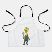 Giraffe als boer met Pitchfork Schort (Voorkant)