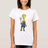 Giraffe als boer met Pitchfork T-shirt (Voorkant)