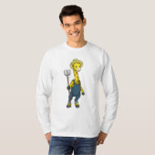 Giraffe als boer met Pitchfork T-shirt (Voorkant volledig)