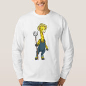 Giraffe als boer met Pitchfork T-shirt (Voorkant)