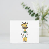 Giraffe als Doctor met Notitieblok Briefkaart (Staand voorkant)
