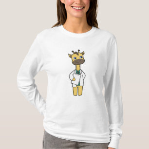 Giraffe als Doctor met Notitieblok T-shirt