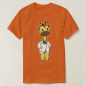 Giraffe als Doctor met Notitieblok T-shirt (Design voorkant)